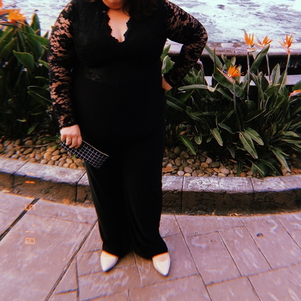 BOOHOO PLUS Lace long sleeve jumper